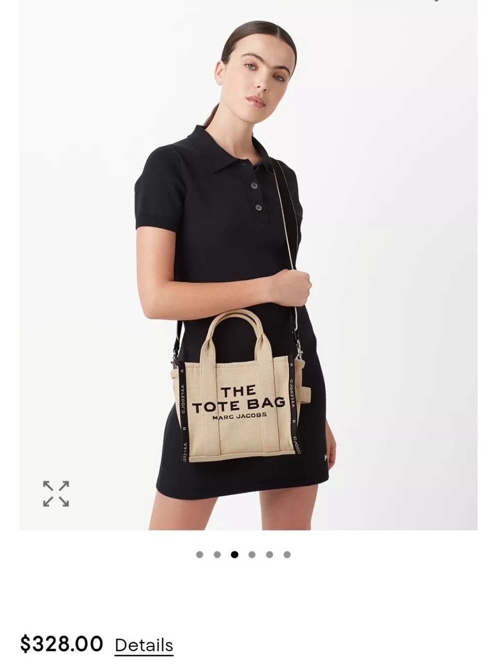 Marc Jacobs Natural Canvas Mini Tote with Black Logo